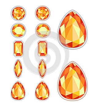 Set of five forms of amber
