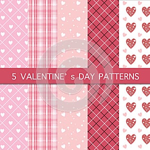 Set of Five Patterns - Happy Valentine`s Day