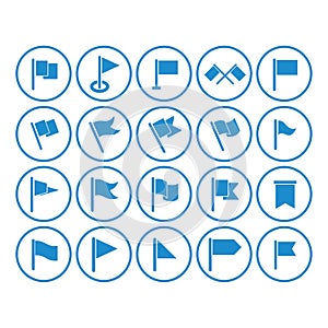 Set flag icon vector design symbol