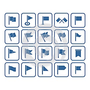 Set flag icon vector design symbol