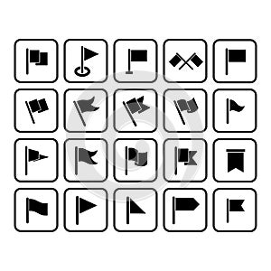 Set flag icon vector design symbol