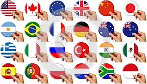 Set of flag icons