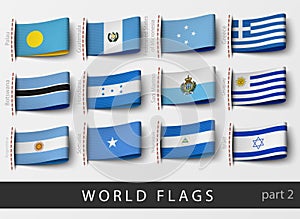 Set of flag labels of all countries