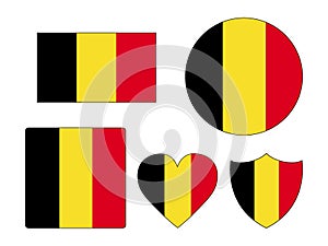 Set of Flags of Belgium