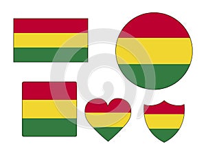 Set of Flags of Bolivia