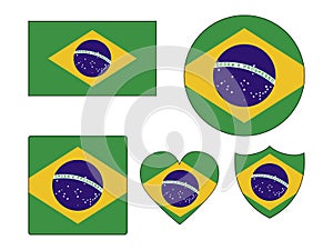 Set of Flags of Brasil