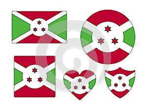 Set of Flags of Burundi