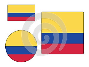 Set of Flags of Colombia