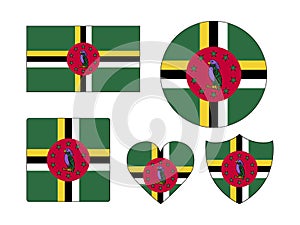 Set of Flags of Dominica