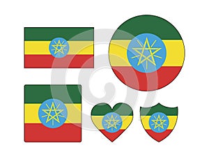 Set of Flags of Ethiopia