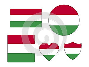 Set of Flags of Hungary
