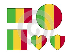 Set of Flags of Mali