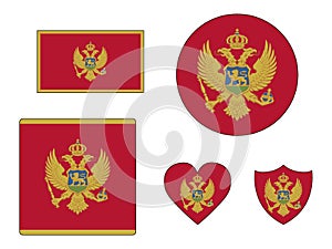 Set of Flags of Montenegro