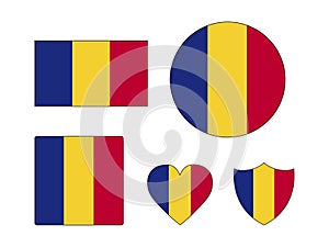 Set of Flags of Romania