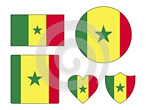 Set of Flags of Senegal