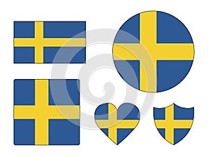 Set of Flags of Sweden