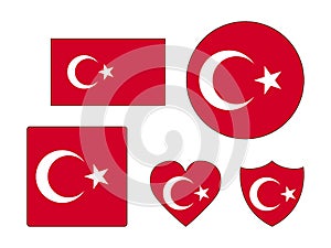 Set of Flags of Turkey