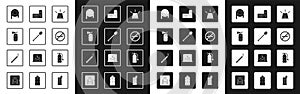 Set Flasher siren, Fire shovel, extinguisher, hose reel, No Smoking, Building of fire station, and Cigarette icon