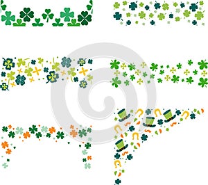 St patricks day clover decorative borders and frames vector set.