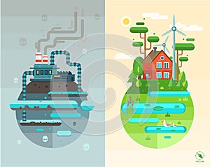 Set of flat design concept illustrations