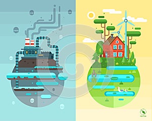 Set of flat design concept illustrations