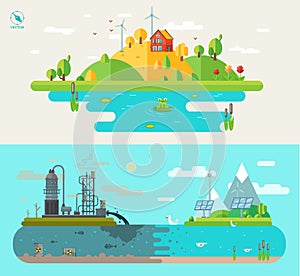 Set of flat design concept illustrations