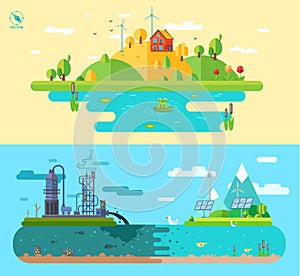 Set of flat design concept illustrations