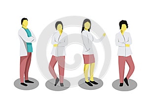 Set flat design doctor professional illustration, concept design pandemi medical health , hospital crew clinic people medical