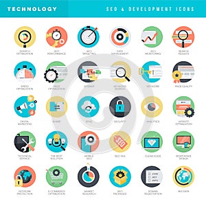 Sada skladajúca sa z byt dizajn ikony a webové stránky rozvoj 