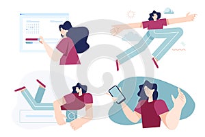 Set of flat design people concepts for business and technology