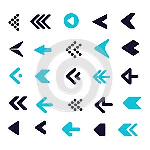 Set of flat design pointer cursor Infographic icon arrow pack collection set Vector