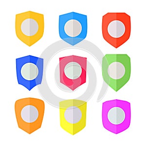 Set of Flat design Shields. Vector