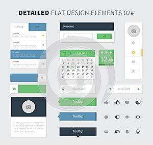Set of Flat design ui kit for webdesign
