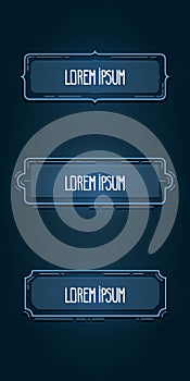 Set of flat doodle line art frames.