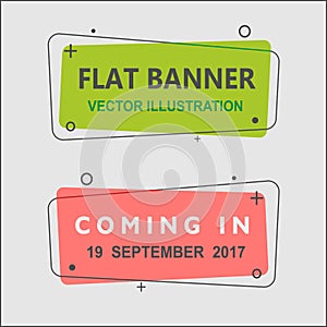 Set of flat geometric banners