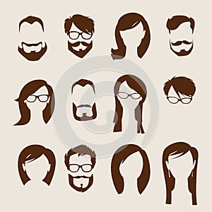 Set of flat human icons.