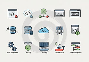 Database management, cloud computing, build automation, testing,