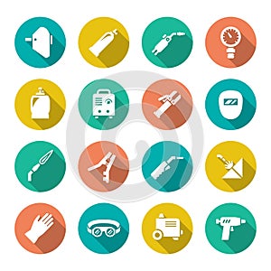 Set flat icons of welding