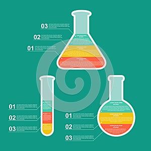 Set flat modern infographic on science and medicine.