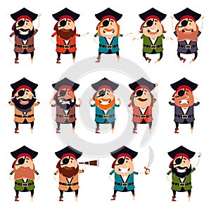 Set of flat pirate icons