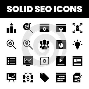 Set Flat Search Optimization Engine Icon