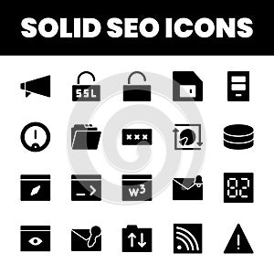 Set Flat Search Optimization Engine Icon