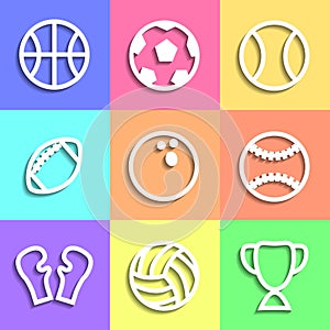 Set of flat Sports icons