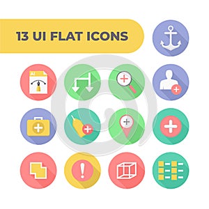 Set Flat User Interfaces Icon