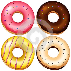A Set of Flavoured Donuts photo