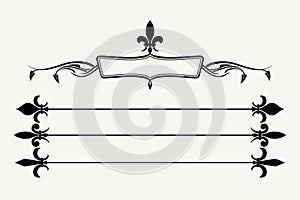 Set of fleur de lys design elements