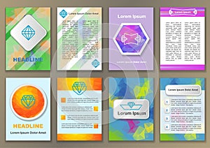 Set of fliers with abstract backgrounds photo