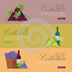 Set of Fliers for Elite Wine Collections.