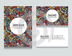 Set of flora colored abstract business cards design