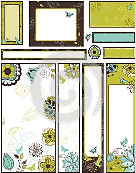 Set of Floral Banners
